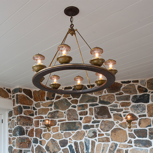 Shown in Light Antiqued Brass & Rustic Iron